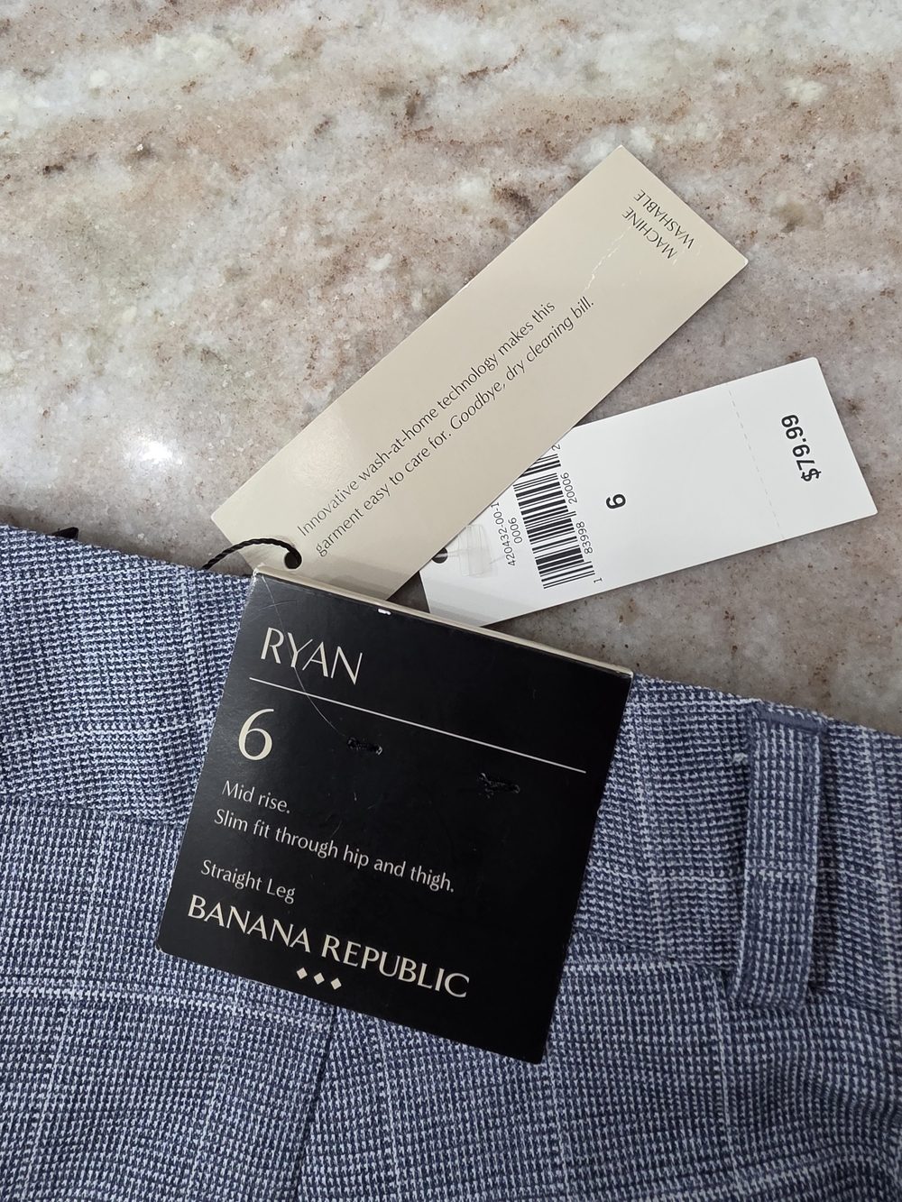 Banana Republic Ryan Straight Leg Pants in Blue Heather